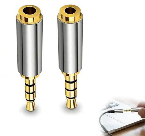 Jetstream 2 Pièces Adaptateur Audio Mâle vers Femelle, 2.5mm vers 3.5mm Adaptateur de Prise Casque, Adaptateur Jack 3.5mm vers 2.5mm, Convient pour Les Écouteurs, Casques Audio et Microphones