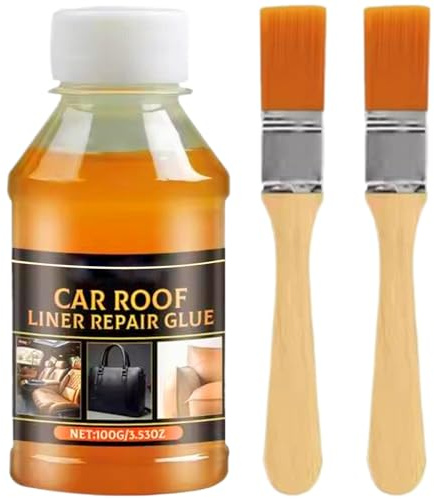 Headliner lim, huvudlinjelim 100 ml vattentätt högtemperaturbeständigt flytande lim med 2 borstar för olika reparationer, lim