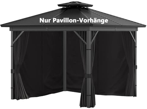 Inmeilifus Carpa de 4 paneles laterales, 3 x 3 m, resistente al agua, protección UV (negro)