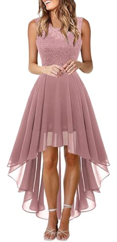 Générique Robe de Cocktail Femme Longue Robe d'été en Tulle pour pour fête prénuptiale trapèze Fluide sans Manches Asymétrique High Low Robes de Cocktail Femme Longue