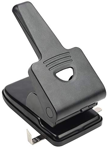 Belle Vous Bucatrice 2 Fori Extra Pesante Fino a 70 Fogli - Distanza Fori 8 cm - Foratrice per Carta Buca Fogli da Tavolo Nera con Maniglia per Casa, Ufficio e Scuola - Foratrici Carta Buchi Fogli