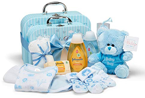 Baby Box Shop Geschenk Für Babyparty Junge - 12 Geschenkset Für Vaby Junge, Gift Sets Geschenkset Baby Junge - Geschenkset Zur Geburt Junge, Baby Geschenkset für Jungen, Baby Geschenk Junge Set - Blau