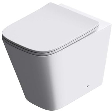 Durovin Bathrooms Back to Wall Rimless Toilet - Short Projection - Include WC Pan with Soft Close Seat Quick Release (Square)