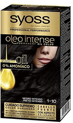 SYOSS – Oil Intense Permanent Colouration without Ammonia – Shade 1 – 10 Intense Black – 2 Units