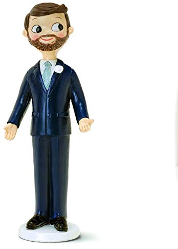 Mopec Statuetta Torta Sposo con Barba, Poliresina, Blu, 21 cm