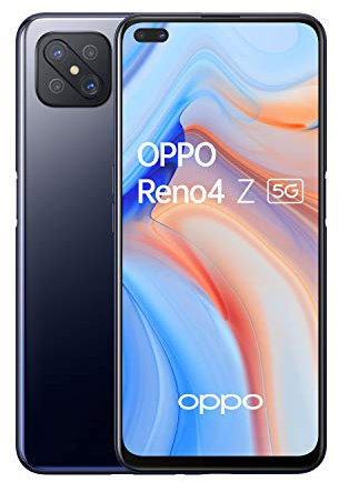 OPPO Reno4 Z Smartphone 5G, 184g, Display 6.57 FHD+ LCD, 4 Fotocamere 48MP, RAM 8GB + ROM 128GB non Espandibile, Batteria 4000mAh, Ricarica Rapida, Dual Sim, [Versione Italiana], Ink Black