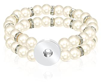 ANDANTE Armband mit Edelsteinen für Chunks Click-Buttons (18-22 cm) - Beige