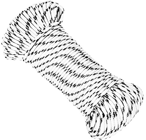 SKM Cuerda para barco trenzada, color blanco, 5 mm x 250 m, poliéster, peso: 3,9 kg, 152759