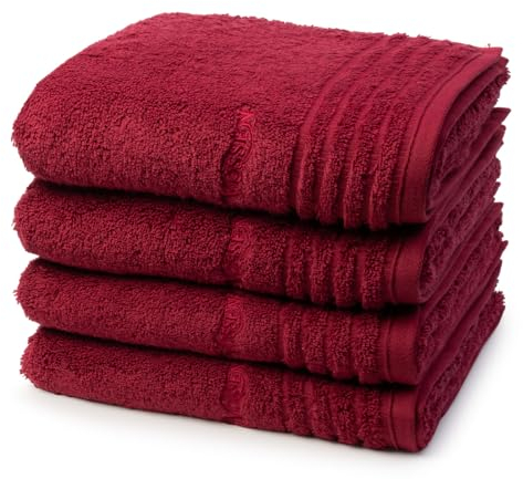 Vossen - 4 teiliges Frottier-Set - Vienna Style Supersoft (4 X Handtuch im Set) - 620 g/m2 - Baumwolle - Frottee - saugstark - weich und flauschig - Rubin