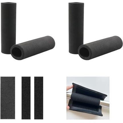 Wzttdm 4Pcs Foam Handle Cover, NBR Rubber Grip, 4.3 Inch Tubing, Comfortable Grips for Fitness, Home, Lawn, Bicycle, Motorbike Handlebar Replacement (Black)