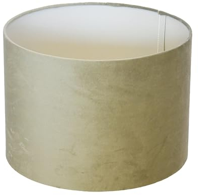 Lampenschirm XXL Ø 50 x 40 cm hellgrau Velour Zylinderförmig