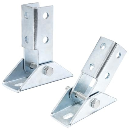 4 Pcs Adjustable Brace Fitting, LAICCUM Single Adjustable Angle Braces for 1-5/8 Strut Channel, Heavy Duty Steel Support Bracket for Structural Reinforcement and Stability