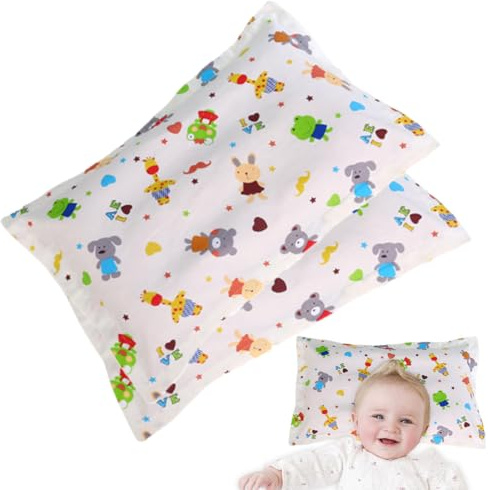 2 Stück Kopfkissenbezug Kinder, Kissenbezug Baumwolle, Kissenhülle,Baumwolle Baby Kissenbezu,Kissenbezug Weich Atmungsaktiv für Jungen Mädchen Bettwäsch Babykissen Bezug mit Umschlag