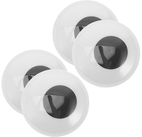 DIYEAH 4pezzi Occhi Finti Grandi Rotondi in Plastica Autoadesivi Neri Bianchi per Decorazioni Fai da Te e Lavoretti per Halloween e Bambole