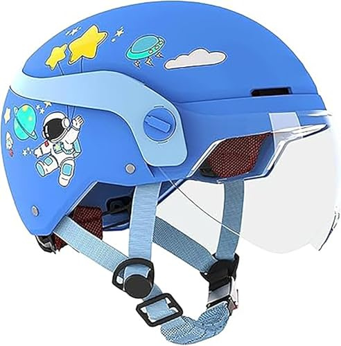 Casque Demi-Jet Rétro Pour Enfants (2-14 Ans), Homologué ECE, Pour Scooters Électriques, Karts, Motos Tout-Terrain, Quads Et Cyclomoteurs. 5,48-56cm