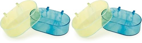 Arquivet Baignoire Moyenne à Suspendre Rigide - 11 x 7 x 3,5 cm - Baignoire pour Les canaris, Les perruches et Autres Oiseaux - Accessoires en Cage (Lot de 2)