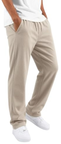 Onsoyours Pantalon Cargo Homme en Velours Côtelé Jogging Taille Élastique Cordon de Serrage Pantalon