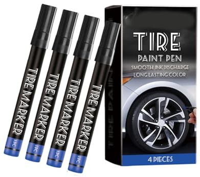 Zeizafa 4PCS Ergonomic Tire Paint Pen Stamps Marking Tool Weatherproof Marking Kits for Automotive Motorcycle Bicycles Ergonomic Marker Design