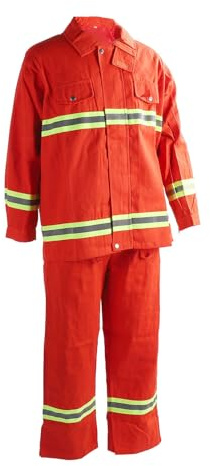 Aramox Flamsäker Säkerhetsdräkt, Blixtlås i Bomull Flambeständiga Skyddskläder, Reflekterande Remsa Typ 97, Värmeisolerande Vattenbeständig Grad 3, för Industriarbetare