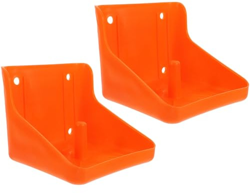 HOLIDYOYO 2pcs Convenient Red Cylinder Salt Block Holder for Livestock Farm, Easy to Assemble and Mount Pp Salt Lick Rack Suitable for Sheep and Horses