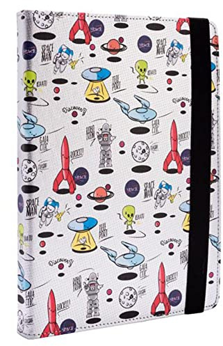 Silver HT - Funda Universal Space Silver Metal para Tablets de 9 a 11 Pulgadas. Funda con función Soporte y ángulo multiajustable. Espacial y Moderno.