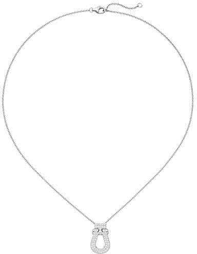 Jobo Damen-Halskette aus 925 Sterling Silber mit 64 Zirkonia 45 cm
