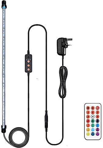 VARMHUS LED Aquarium Lighting, Submersible Fish Tank Light with Remote Controller, Custom Adjusts 13 Colors, RGB, 71cm