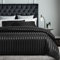 Damier Bettwäsche 200x200cm Satin Schwarz gestreift Bettwäsche Set glatt glänzend hochwertiges Seide Glanzsatin Bettbezug mit verdecktem Reißverschluss und 2 Kissenbezüge 80 × 80 cm