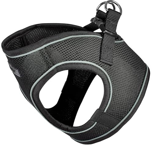 Bunty Voyage Dog Harness, Large - Anti Pull, Escape Proof Harness, Lightweight & Durable, Reflective Trim, Breathable Padded Mesh, Easy Fit, Lead Attachment - Large, Black