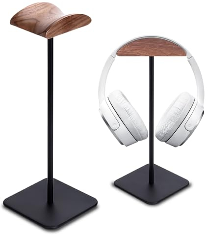 Vegena Soporte Auriculares,Soporte Curvo para Auriculares,Stand Headset para Juegos,Headset Stand,Soporte para Cascos con Base Sólida para Auriculares(Negro)