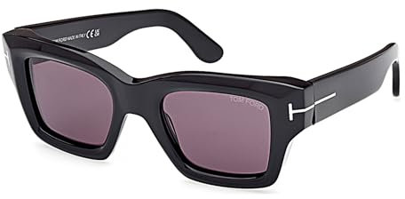 Tom Ford Unisex Adulto Ilias Gafas, Shiny Black, 50