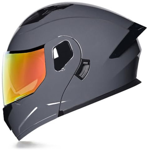 Motorradhelm Modularer Klapphelm Mit Doppelter Sonnenblende Unisex Integralhelm Sturzhelm Für Damen Herren DOT/ECE-Zugelassener Vollgesichts Motorrad Rennhelm 4,XXL:63-64CM