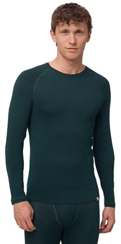 DANISH ENDURANCE Camiseta Térmica Hombre Manga Larga, Camiseta Lana Merino Hombre, con o Sin Cremallera