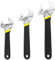 QWORK® 3-Teiliges Verstellbares Rollgabelschlüssel Set (150mm, 200mm, 250mm) - Legierter Stahl, Laserskala, Robuster Einmaulschlüssel -Griffen für Vielseitige Anwendungen