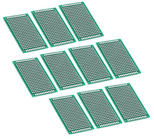 RASTKY Carte de Circuit imprimé Double Face Universelle pour le Soudage, Kit de Prototype de 10 Pièces 4 X 6 Cm, Conception de Boîte de Soudure Facile pour Prototype de Circuit électronique