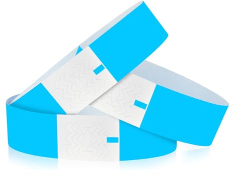 ipow Lotto di 500 braccialetti di identificazione, braccialetto di carta impermeabile 25 * 1,9 cm, braccialetto d'ingresso per eventi/festival/concerti/serate/club/viaggi/partite e sicurezza-Blu