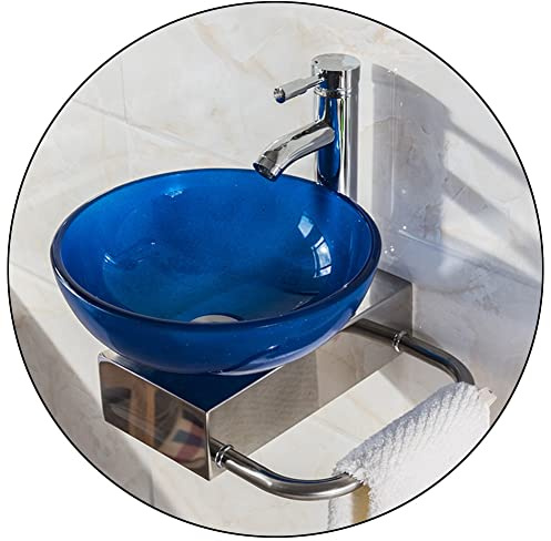 Mini Wall Mounted Washbasin - Artistic Tempered Glass Vessel Sink Bowl Set