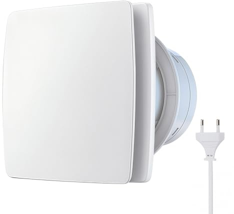 Bacxzomx Aspiratore Bagno 100mm Ventola Aspirazione Bagno Silenzioso,12W Estrattore Aria Silenzioso con Valvola Antiritorno, Ventola Bagno per WC Cucina Ufficio Garage