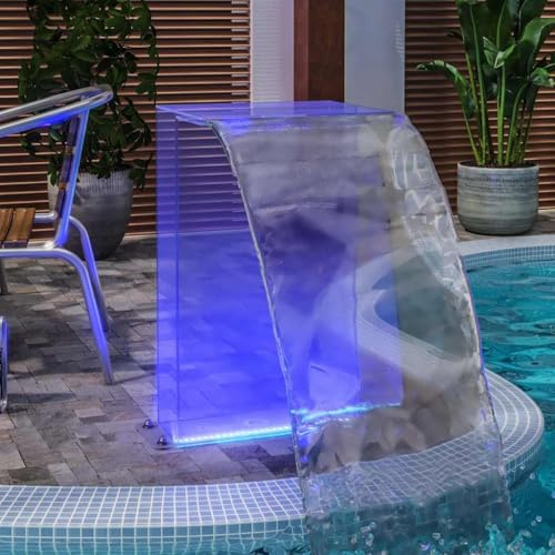 Generico Fontana da Piscina con LED RGB in Acrilico 51 cm,Fontane e cascate Ornamentali