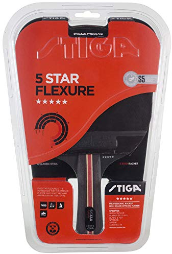 STIGA Unisex – Erwachsene Flexure 5-Sterne Tischtennisschläger ITTF Profi Tabletennis Racket, Schwarz/Rot