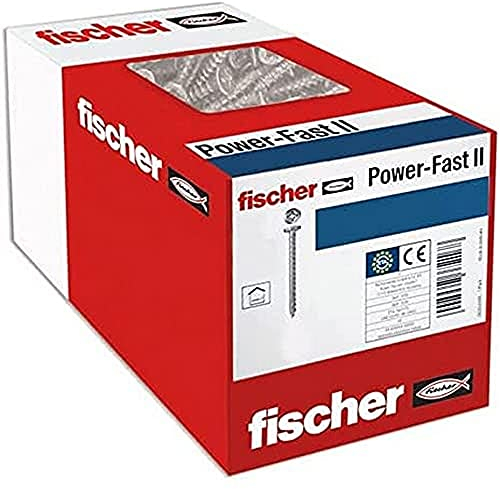 fischer - Vis PowerFast FPF II PZF 4,0x20 à Tête cylindrique bombée, empreinte PZ, zingué blanc, filetage total - Boîte de 200