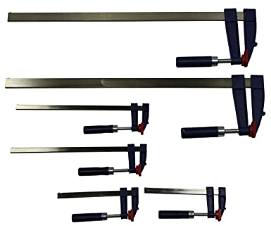 6 x Schraubzwinge Set 600x120 + 300x50 + 150x50 Zwinge Klemmzwinge Einhandzwinge