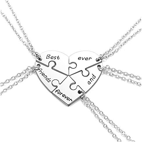 Jovivi - Collane dell'Amicizia per Ragazze e Adolescenti, 3-5 Pezzi, Con Puzzle a Cuore, Migliori Amici Sempre, Cod. TTUK6769(UK)