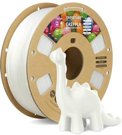OVERTURE Easy PLA 1.75mm, Easy to Print Filament, 1kg White