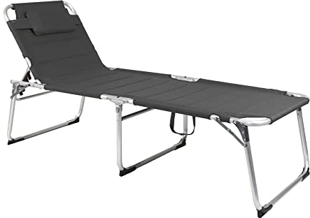 Linder Exclusiv XXL Sonnenliege Dreibeinliege Gartenliege Anthrazit gepolstert