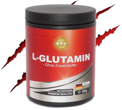 L-glutamina en polvo 500 g – Polvo ultrafino con alta pureza sin aditivos – Calidad Premium – Fabricado en Alemania