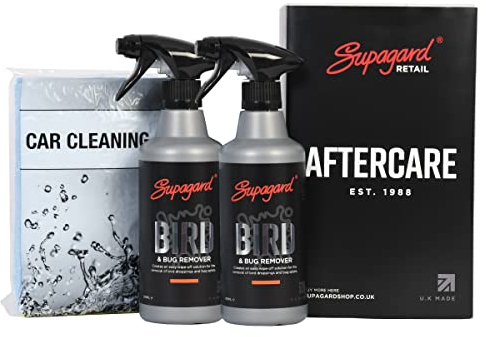 Supagard Bird Poo Remover for Cars Twin Pack (2 x 500ml) – Powerful Bird Lime Cleaner & Bug Stain Remover – Paint-Safe, Rehydrating Foam Formula for Cars & More