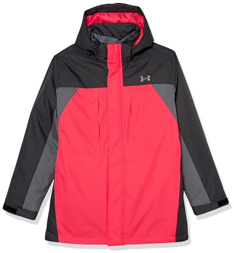 Under Armour Boys' Westward 3-in-1 Jacket, Removable Quilted Liner & Hood, Windproof & Water Repellant, Red, YMD