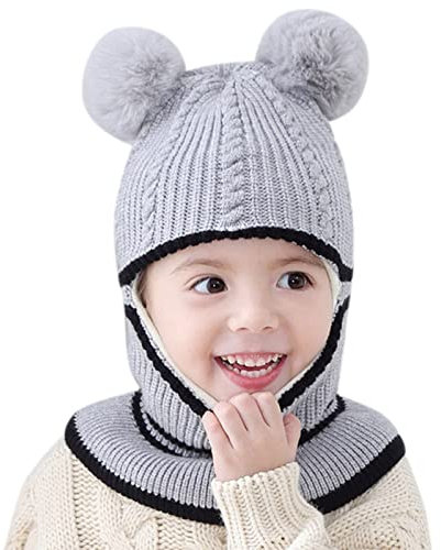 Kinder Mädchen Wintermütze Warm Niedlich Schlupfmütze Mit Bommel Beanie Schlupfmütze Kinder Mädchen Schalmütze Schlupfmütze Leichte Mütze Mädchen 2-6 Jahre