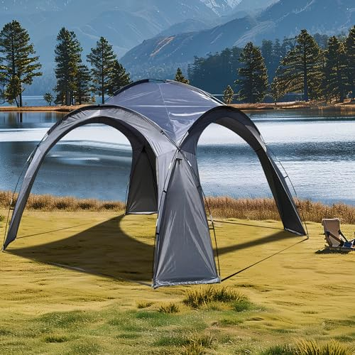 Event, Garden Dome Gazebo Beach Sun Shelter, 2.7m x 2.7m, Grey